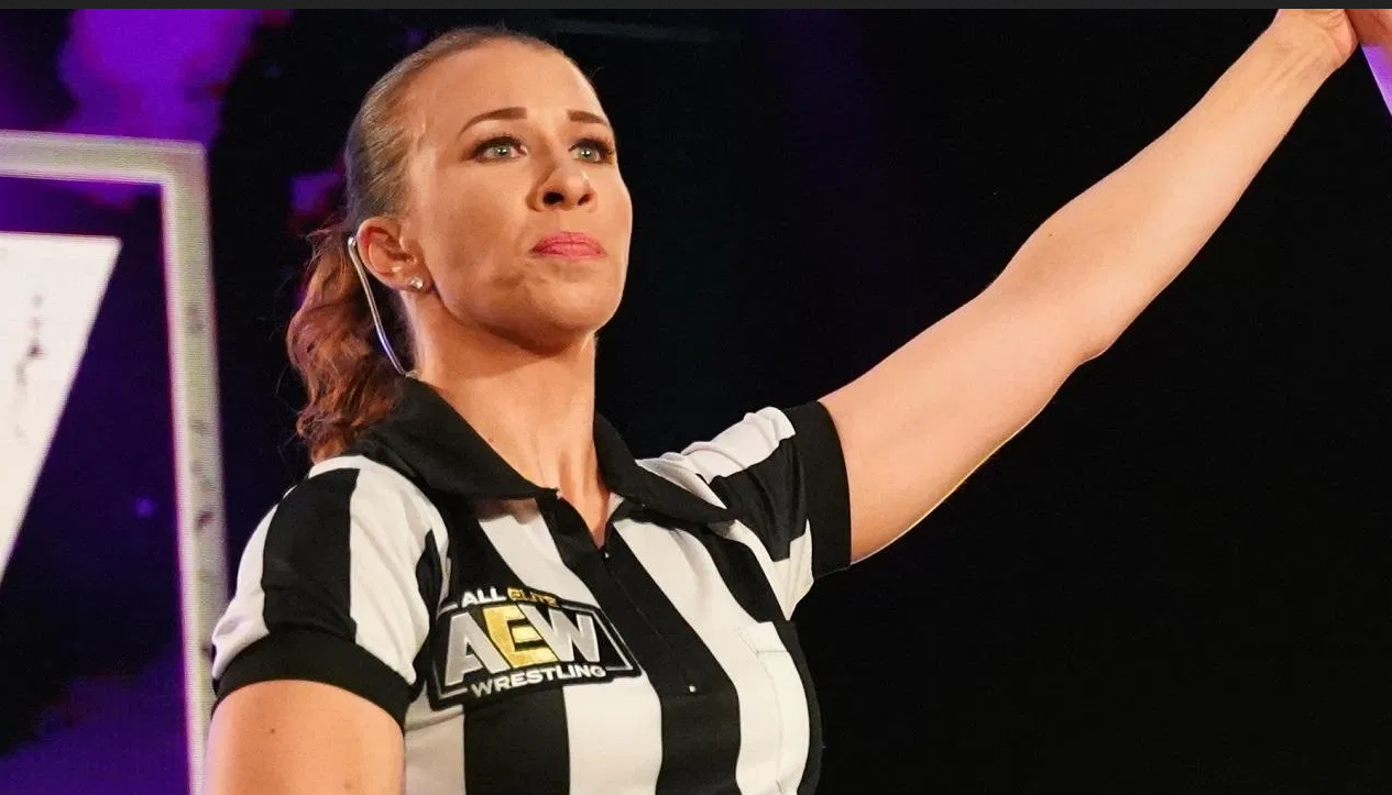 AEW referee Aubrey Edwards, real name Brittany Aubert