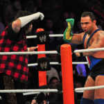 Santino Marella faces off with Mick Foley at the 2012 Royal Rumble, featuring Mr. Socko vs. The Cobra