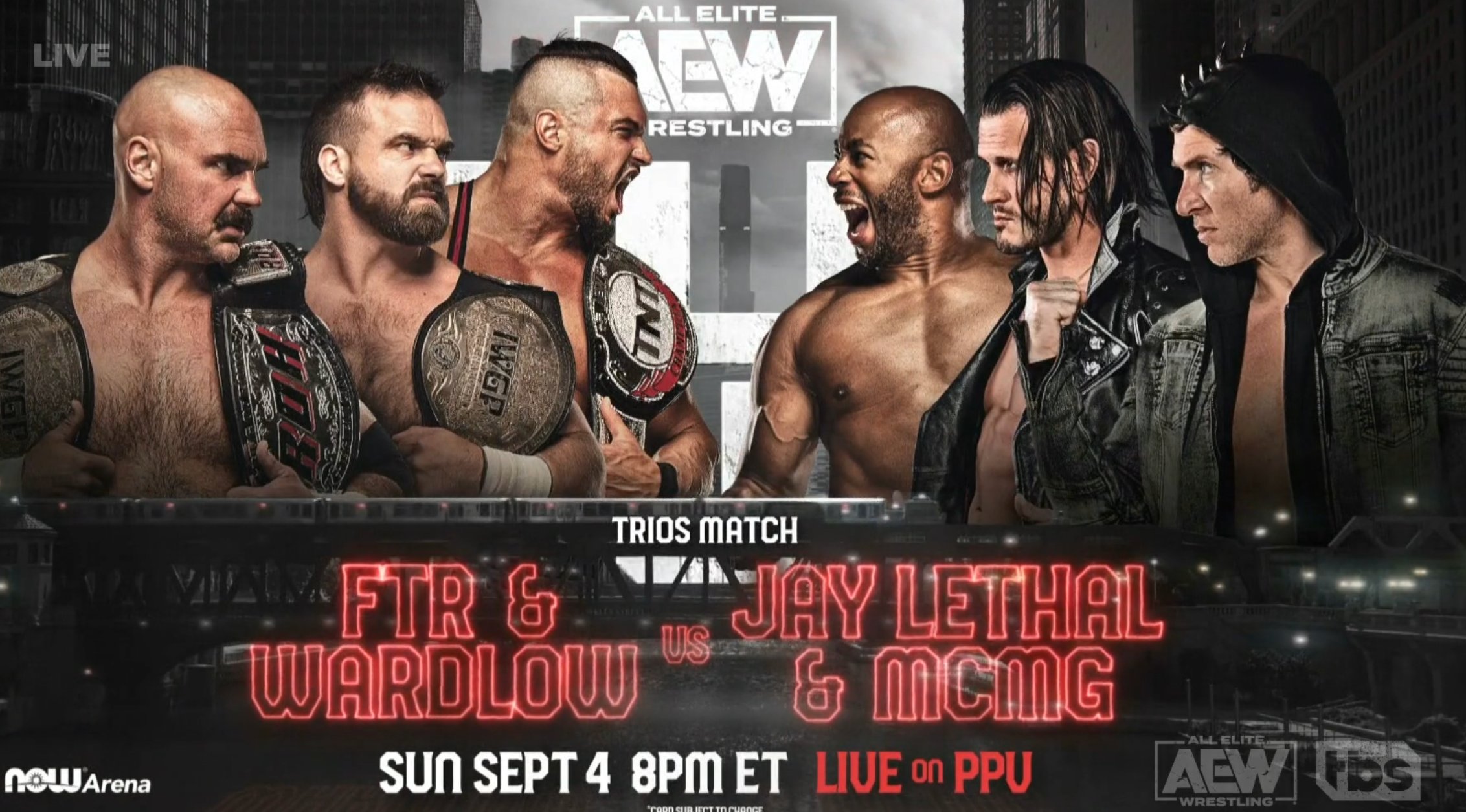 Wardlow and FTR vs Jay Lethal and MCMG