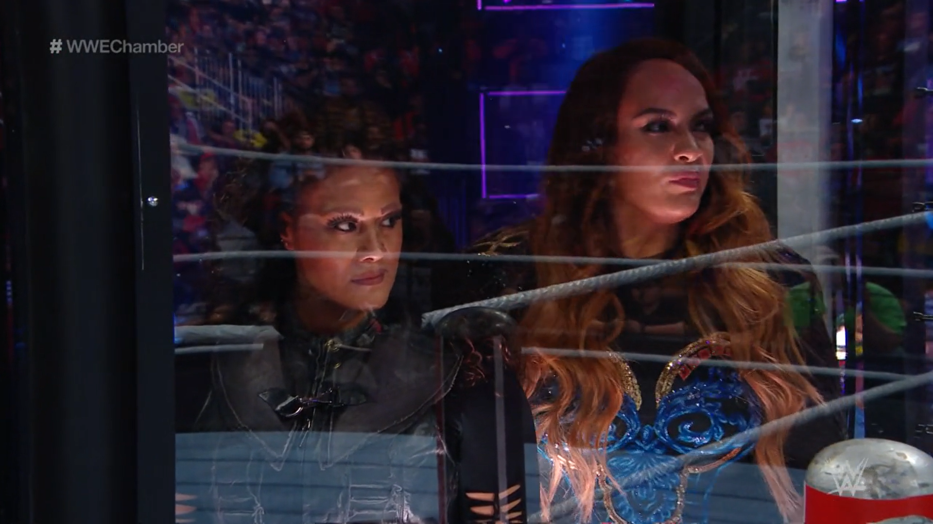 Jax and Tamina look fierce as they stand inside of their Chamber pods.