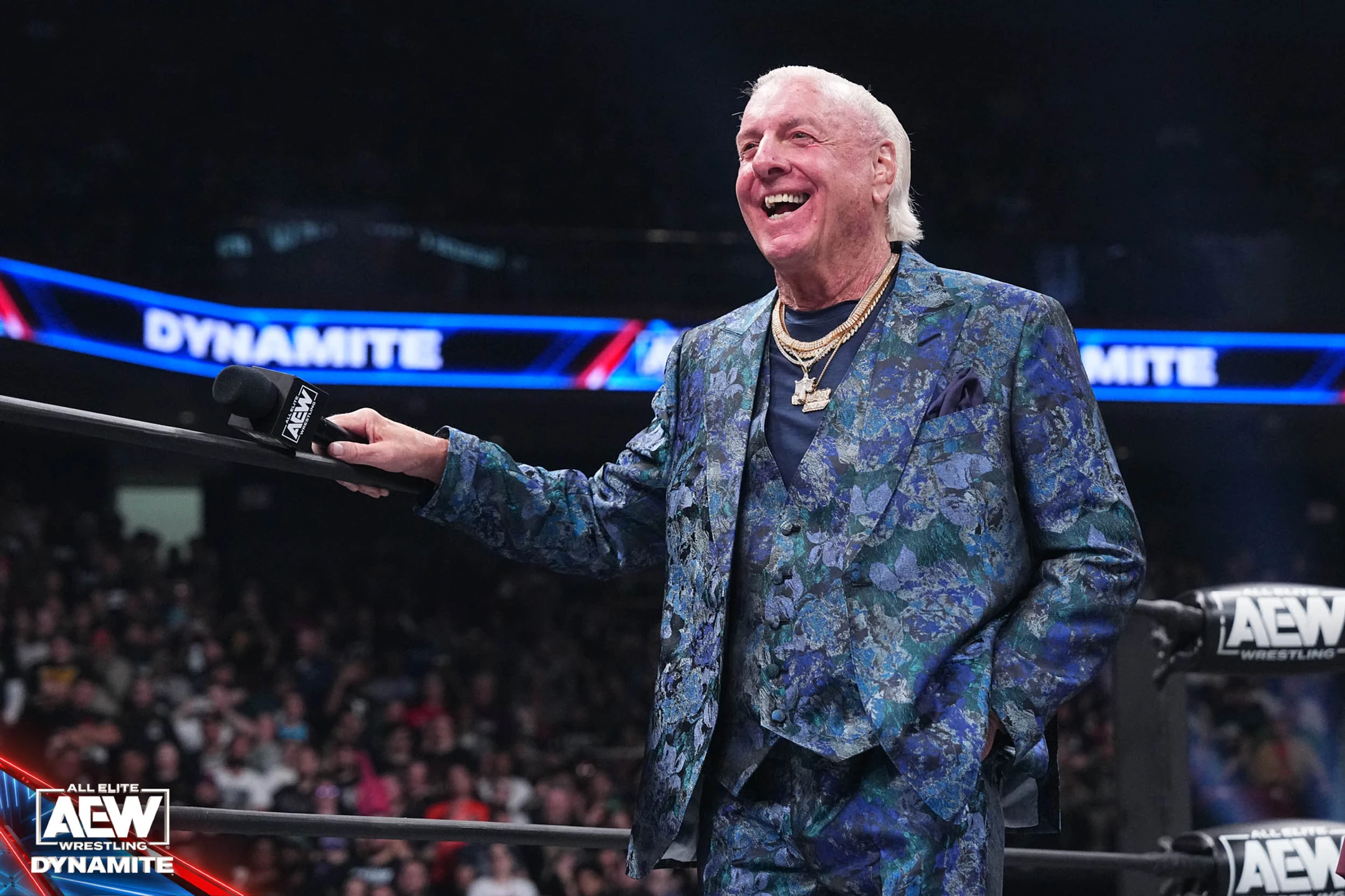 The collaboration between The Rock and Seven Bucks Productions for the creation of a Ric Flair movie