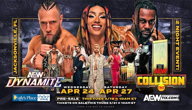 AEW Reveals Upcoming Tapings for Dynamite & Collision, Unveils Fresh TNA Matches and Exciting Monetary Developments